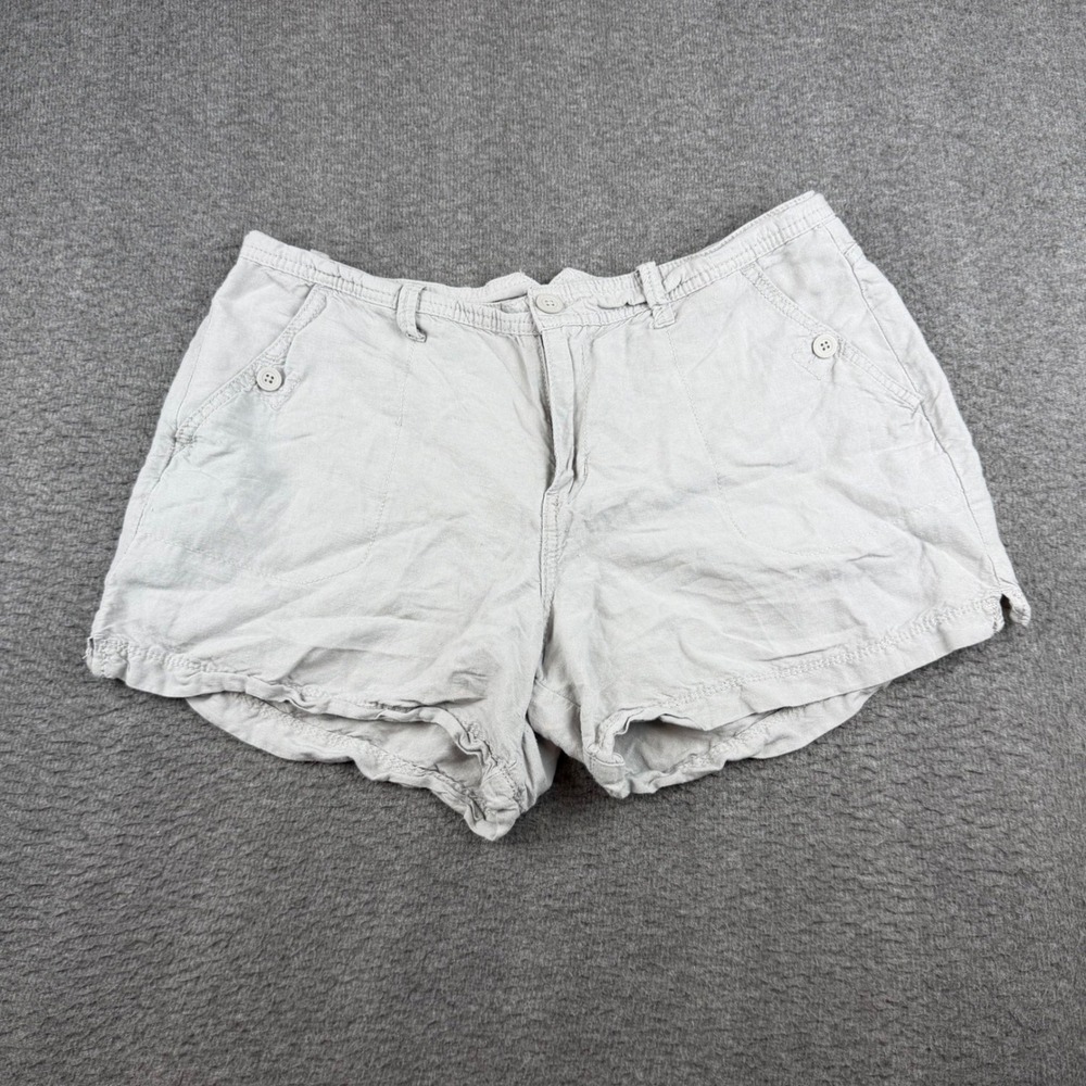Calvin Klein Jeans Shorts Women's 12 Gray Linen Blend Casual‎ Summer Pockets